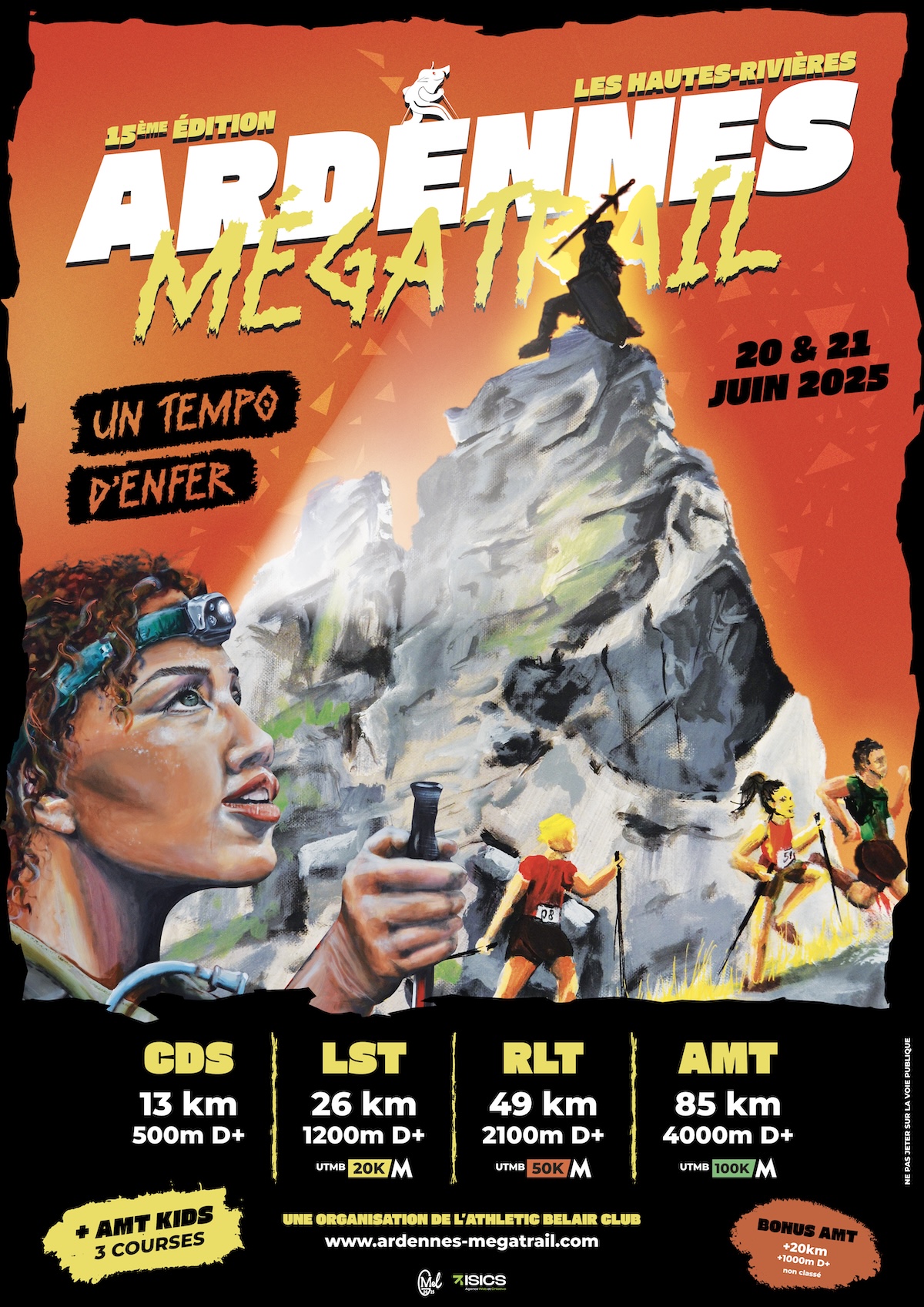 Ardennes Mega Trail 4 courses de 13 à 85 km les 28 et 21 juin 2025.